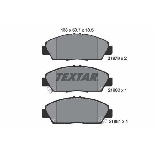 TEXTAR Bremsbelagsatz, Scheibenbremse 2187901