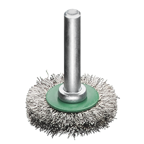 Rundb&uuml;rste SRB mit 6 x 30 mm Schaft Drm 30 x 6 mm Stahldraht rostfrei LESSMANN