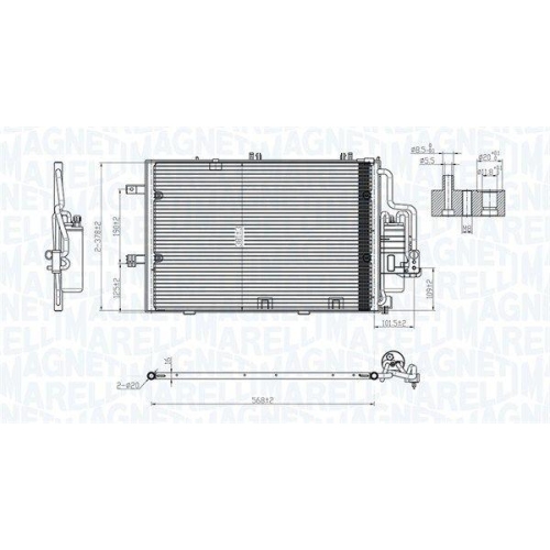 MAGNETI MARELLI Kondensator, Klimaanlage 350203770000