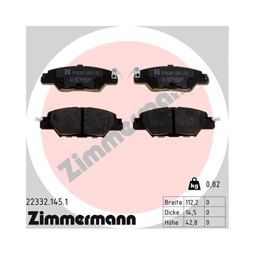ZIMMERMANN Bremsbelagsatz, Scheibenbremse 22332.145.1