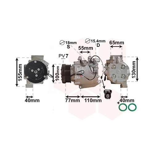 VAN WEZEL Kompressor, Klimaanlage *** IR PLUS *** 2500K208