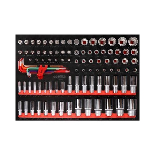 1/4 + 3/8 + 1/2 Zoll Steckschl&uuml;ssel-Satz in Schaumstoffeinlage 99-tlg KSTOOLS