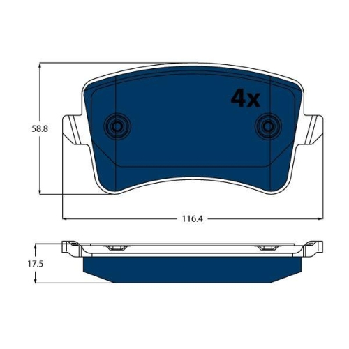 TRW Bremsbelagsatz, Scheibenbremse ELECTRIC BLUE