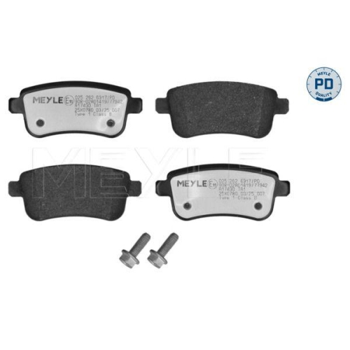 MEYLE Bremsbelagsatz, Scheibenbremse MEYLE-PD: Advanced performance and design. 025 262 6317/PD