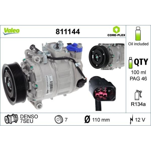 VALEO Kompressor, Klimaanlage VALEO CORE-FLEX 811144