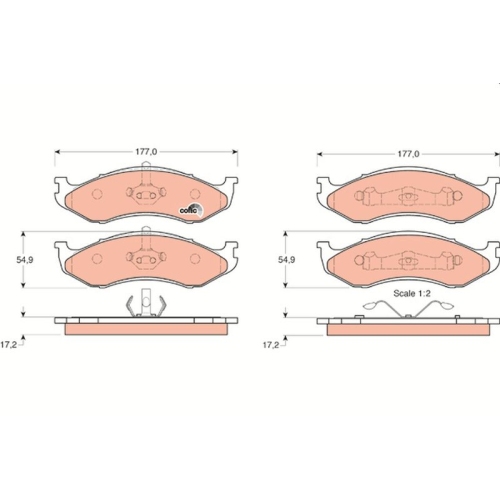 TRW Bremsbelagsatz, Scheibenbremse COTEC GDB1153