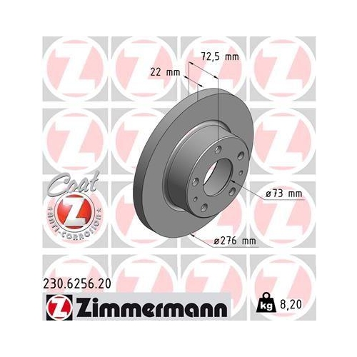 ZIMMERMANN Bremsscheibe COAT Z 230.6256.20