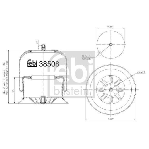 FEBI BILSTEIN Federbalg, Luftfederung 38508