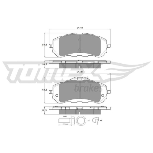 TOMEX Brakes Bremsbelagsatz, Scheibenbremse TX 18-38