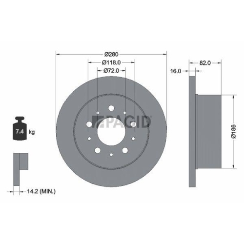 PAGID Bremsscheibe 54574NC