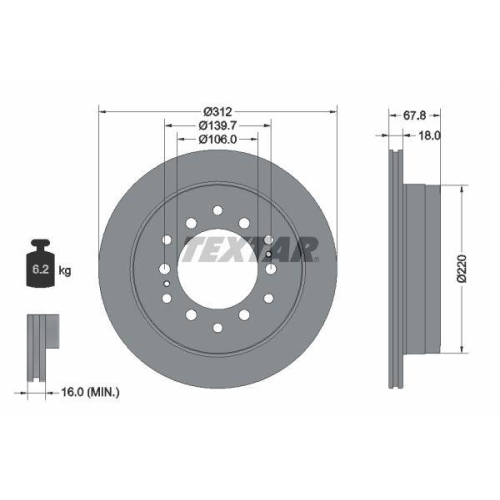 TEXTAR Bremsscheibe PRO 92170103