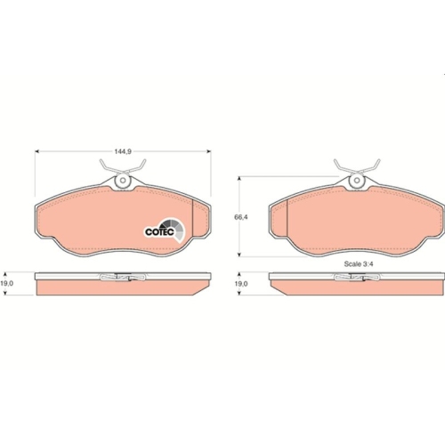 TRW Bremsbelagsatz, Scheibenbremse COTEC GDB1156