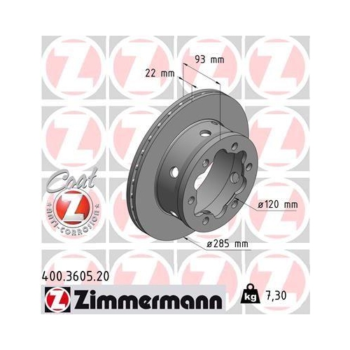 ZIMMERMANN Bremsscheibe COAT Z 400.3605.20