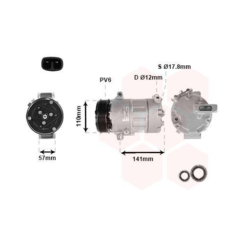 VAN WEZEL Kompressor, Klimaanlage *** IR PLUS *** 1701K704