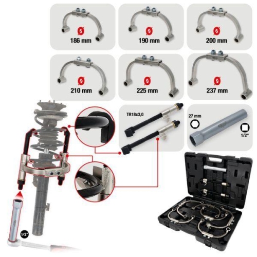 KS TOOLS Federspannersatz, Fahrwerksfeder 500.8790