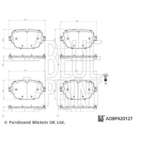 BLUE PRINT Bremsbelagsatz, Scheibenbremse ADBP420127