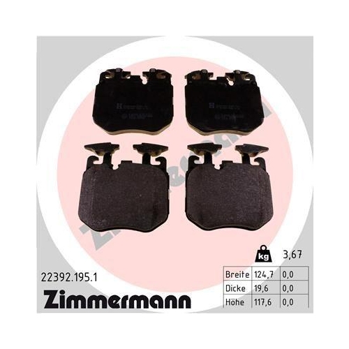 ZIMMERMANN Bremsbelagsatz, Scheibenbremse 22392.195.1