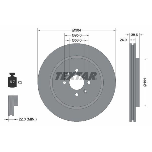 TEXTAR Bremsscheibe PRO 92170203