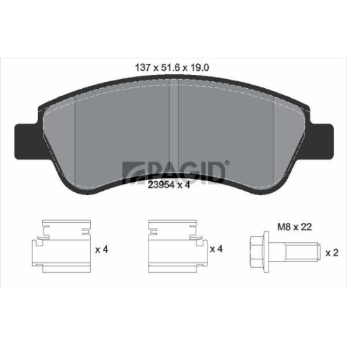 PAGID Bremsbelagsatz, Scheibenbremse T1422N
