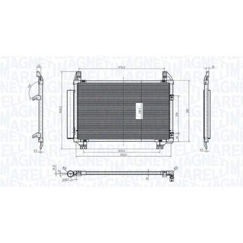 MAGNETI MARELLI Kondensator, Klimaanlage 350203837000