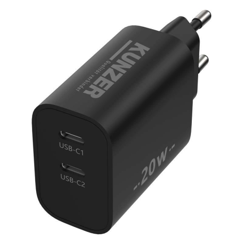 USB-Steckernetzteil 230V, 50-60Hz, 20W, 0.8A Kunzer 7USBL230-1