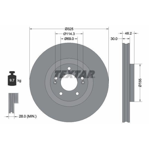 TEXTAR Bremsscheibe PRO 92341803