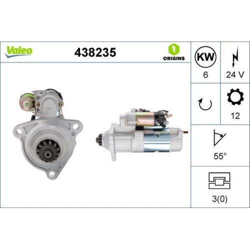 VALEO Starter VALEO ORIGINS - NEW O.E. TECHNOLOGIE 438235