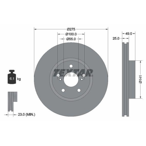 TEXTAR Bremsscheibe PRO 92173103