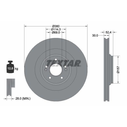 TEXTAR Bremsscheibe PRO+ 92346905