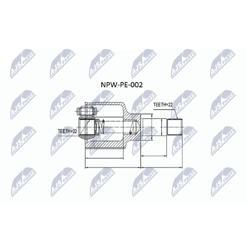 NTY Gelenksatz, Antriebswelle NPW-PE-002
