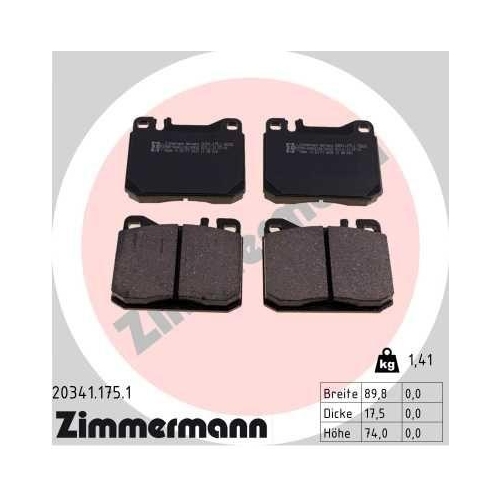 ZIMMERMANN Bremsbelagsatz, Scheibenbremse 20341.175.1