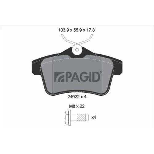 PAGID Bremsbelagsatz, Scheibenbremse T1844N