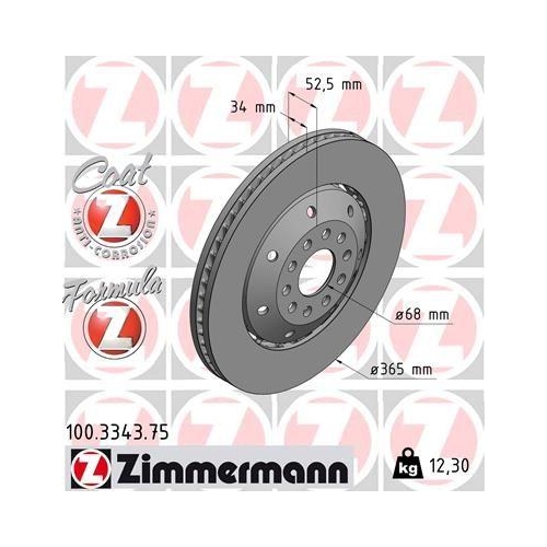 ZIMMERMANN Bremsscheibe FORMULA Z 100.3343.75