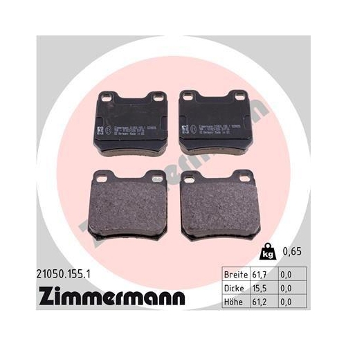 ZIMMERMANN Bremsbelagsatz, Scheibenbremse 21050.155.1