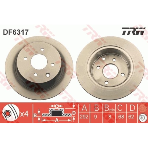 TRW Bremsscheibe DF6317
