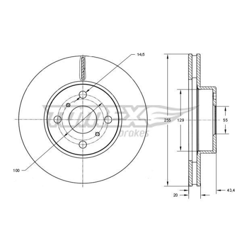 TOMEX Brakes Bremsscheibe TX 73-26