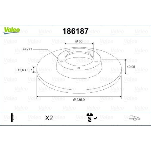 VALEO Bremsscheibe 186187