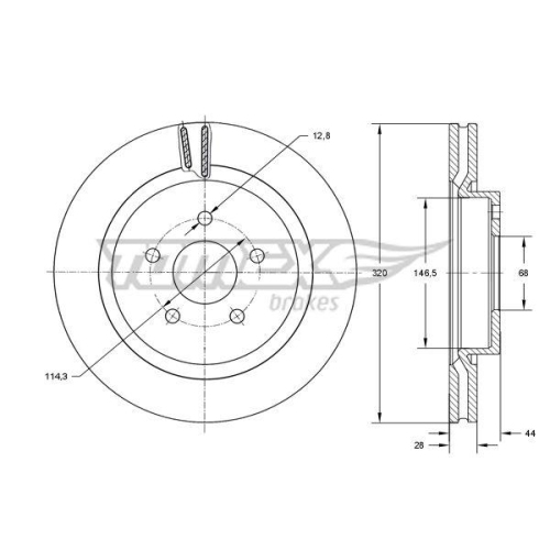 TOMEX Brakes Bremsscheibe TX 73-52