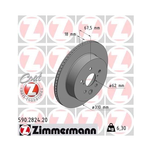 ZIMMERMANN Bremsscheibe COAT Z 590.2824.20