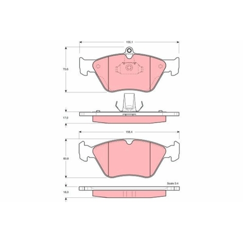 TRW Bremsbelagsatz, Scheibenbremse GDB1166