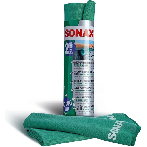SONAX MicrofaserT&uuml;cher PLUS Innen &amp; Scheibe, 2 St&uuml;ck 04165410