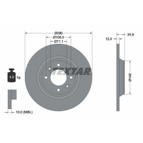 TEXTAR Bremsscheibe PRO 92231303