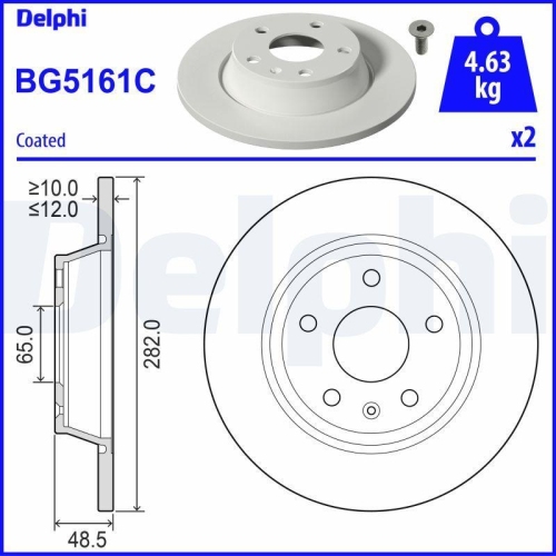 DELPHI Bremsscheibe BG5161C