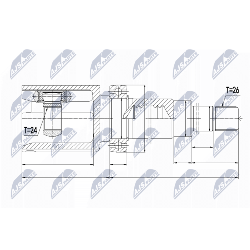 NTY Gelenksatz, Antriebswelle NPW-VV-066
