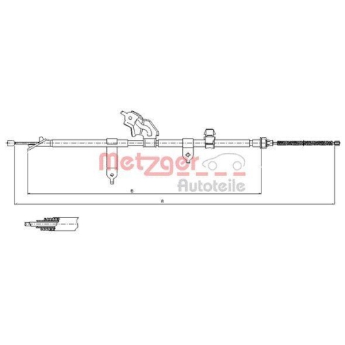 METZGER AUTOTEILE Seilzug, Feststellbremse 17.1080