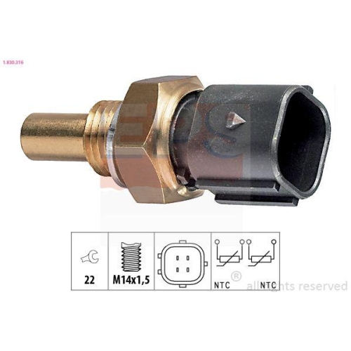 EPS Sensor, K&uuml;hlmitteltemperatur Made in Italy - OE Equivalent 1.830.316