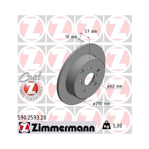 ZIMMERMANN Bremsscheibe COAT Z 590.2593.20