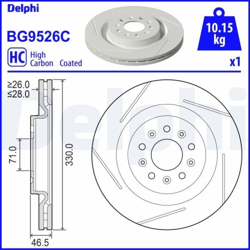DELPHI Bremsscheibe BG9526C