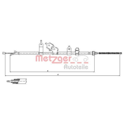 METZGER AUTOTEILE Seilzug, Feststellbremse 17.1081