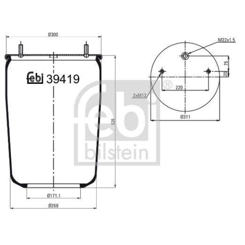 FEBI BILSTEIN Federbalg, Luftfederung 39419